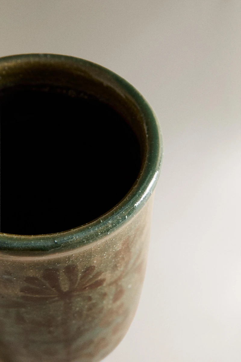 FLORAL CERAMIC TOOTHBRUSH TUMBLER