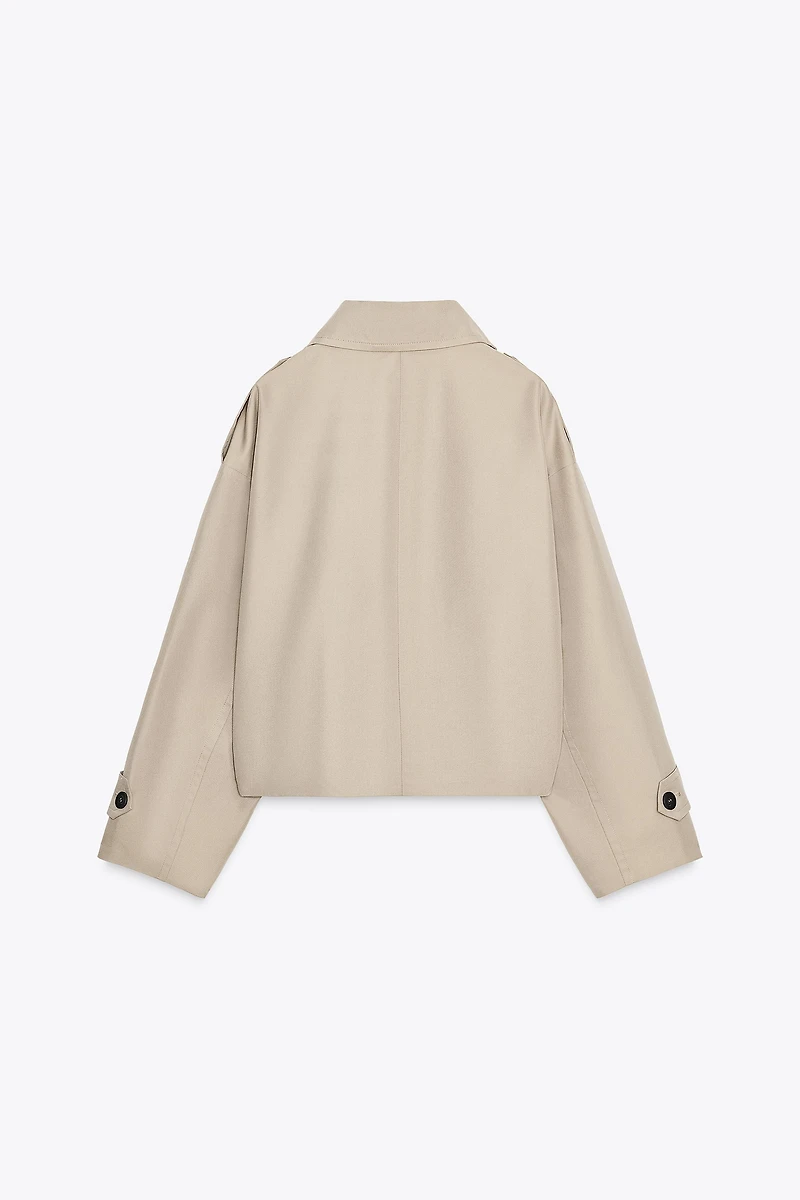 DOUBLE BREASTED SHORT TRENCH COAT