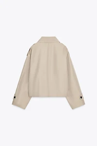 DOUBLE BREASTED SHORT TRENCH COAT