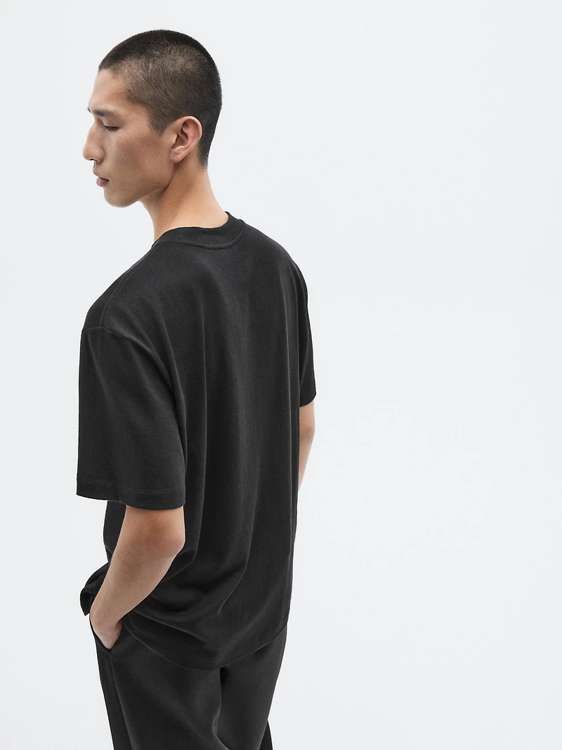 Short sleeve cotton blend T-shirt