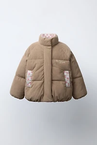 VESTE REMBOURRÉE EN VELOURS CÔTELÉ PATCHWORK