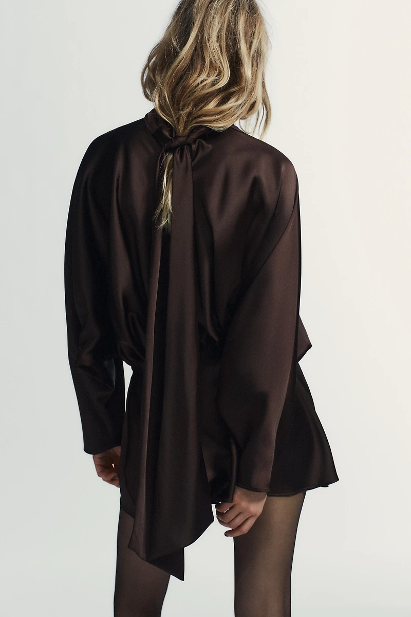 SATIN EFFECT SCARF DRESS