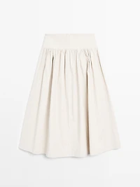 Jupe midi 100 % lin panneau - STUDIO