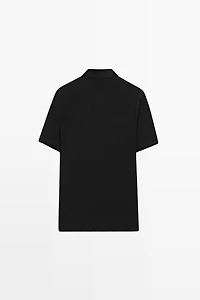 Short sleeve linen cotton polo shirt