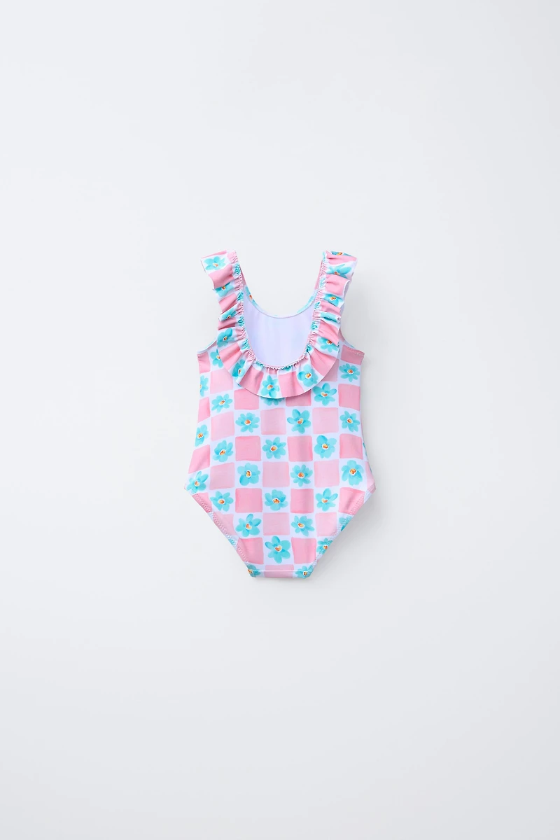 1-6 YEARS/ FLORAL SWIMSUIT
