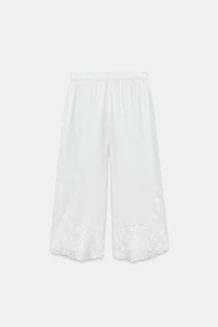ZW COLLECTION LINEN BLEND EMBROIDERED TROUSERS