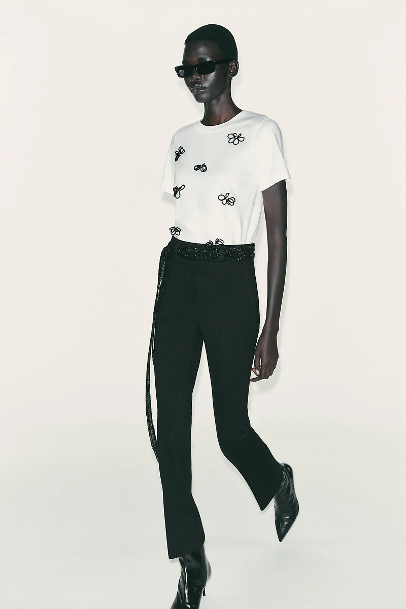 JEWELED BOW T-SHIRT
