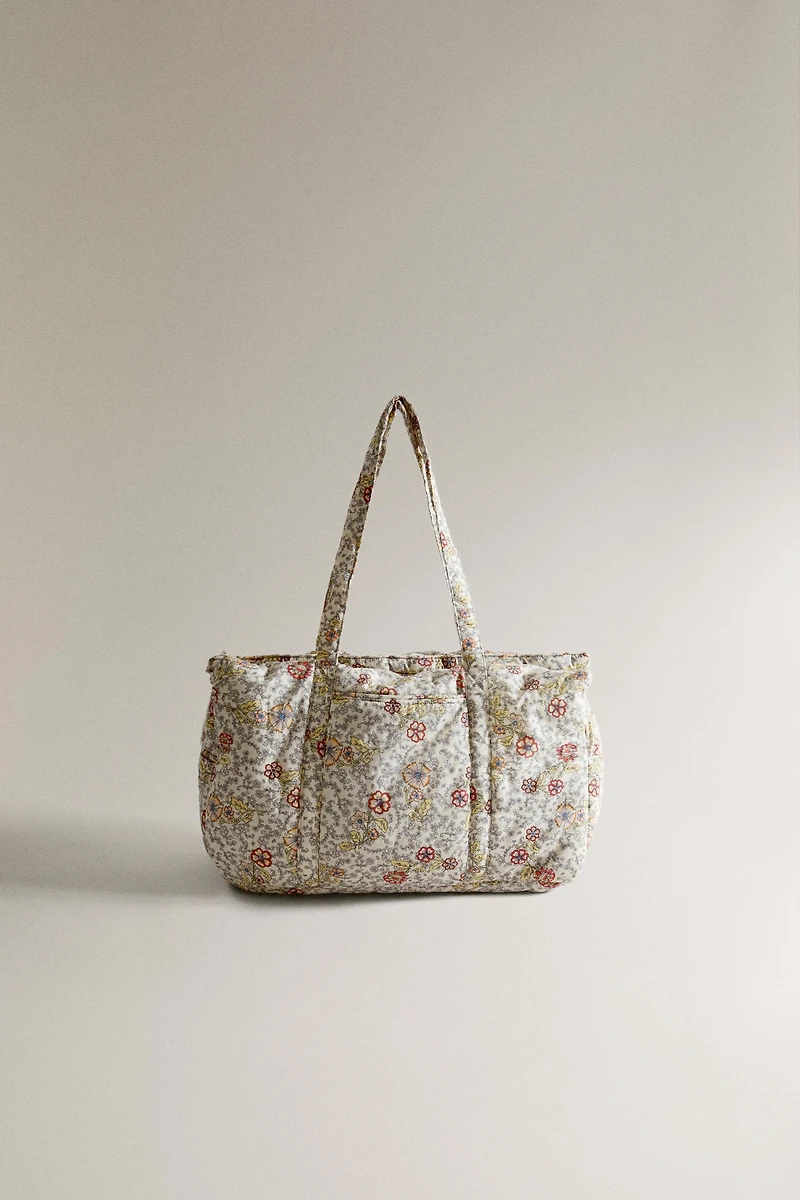 FLORAL COTTON DIAPER BAG
