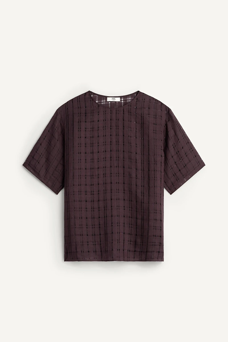 CHEMISE FOULARD STRUCTURÉE 100 % LIN