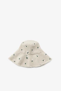 EMBROIDERED FLORAL BUCKET HAT