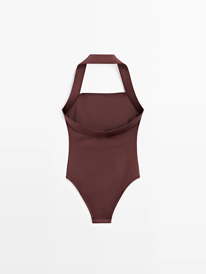 Shimmery halter swimsuit