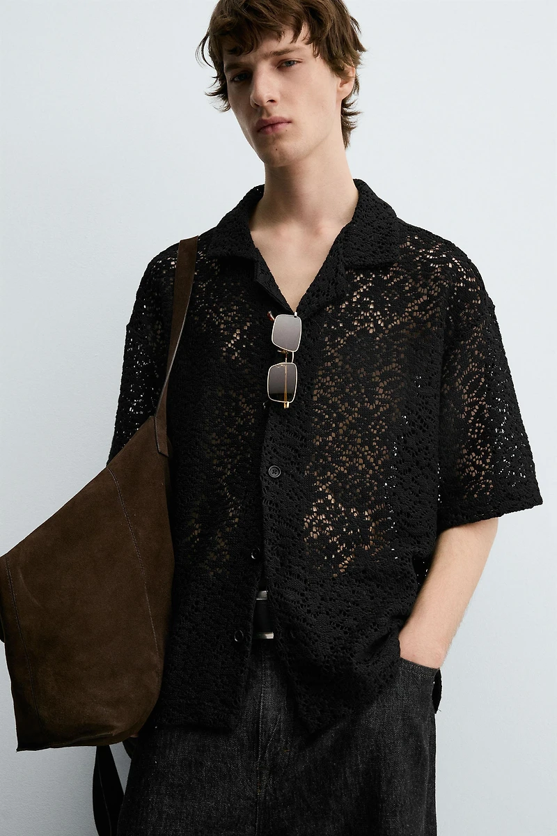 TEXTURED CROCHET SHIRT
