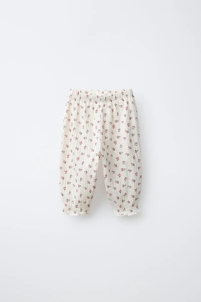 PANTALON À FLEURS TEXTURÉ