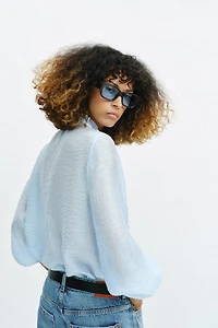 BLOUSE À VOLANTS ET POIS