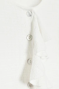 RUFFLED SHORT SLEEVE CARDIGAN