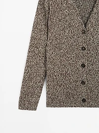 Mouliné V-neck long cardigan