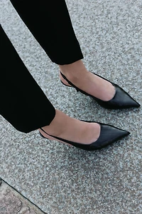 TEXTURED SLINGBACK HEELS