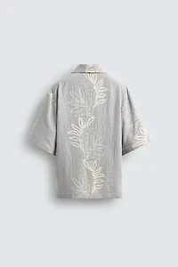 EMBROIDERED LEAF JACQUARD SHIRT
