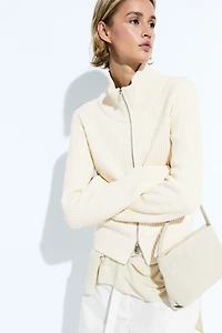 100% cotton purl knit cardigan