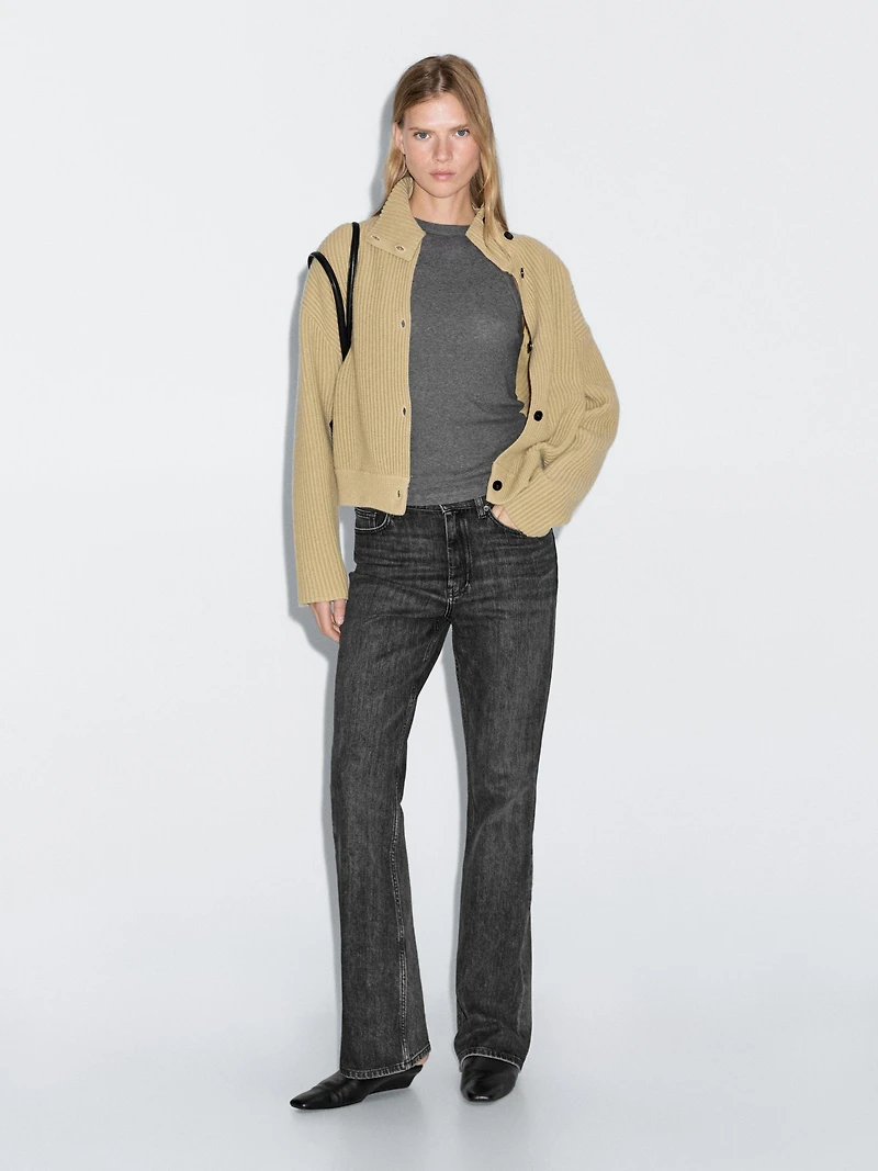 High-waist boot-cut jeans