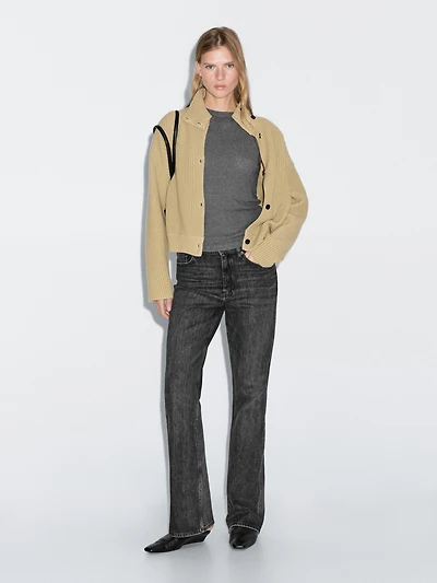 High-waist boot-cut jeans