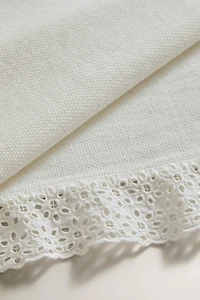 COTTON BEDSPREAD WITH EMBROIDERED RUFFLE
