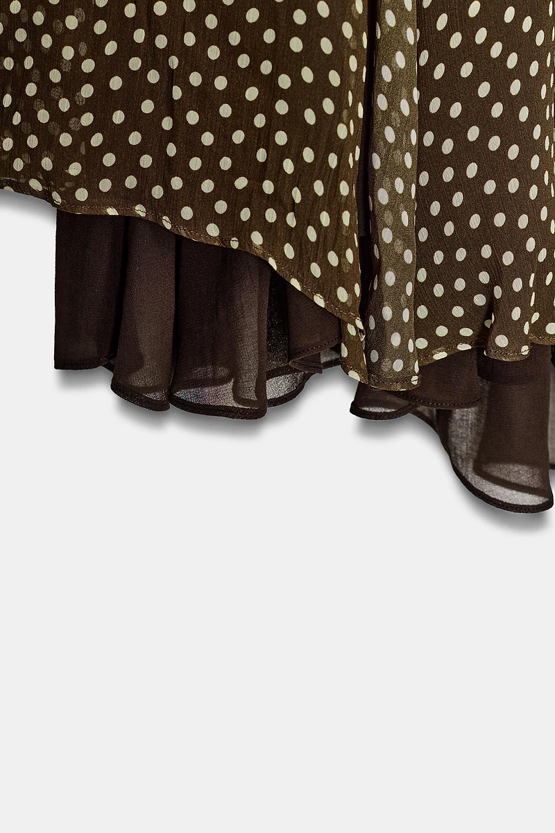 ZW COLLECTION ASYMMETRIC POLKA DOT SKIRT