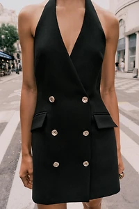 HALTER MINI BLAZER DRESS