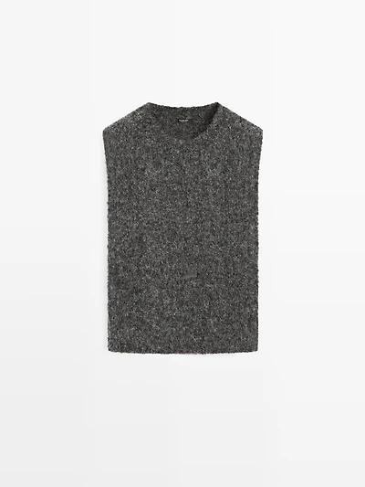 Plastron en alpaga mélangé