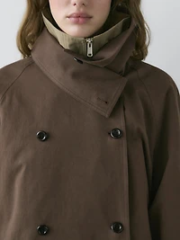 High collar trench coat