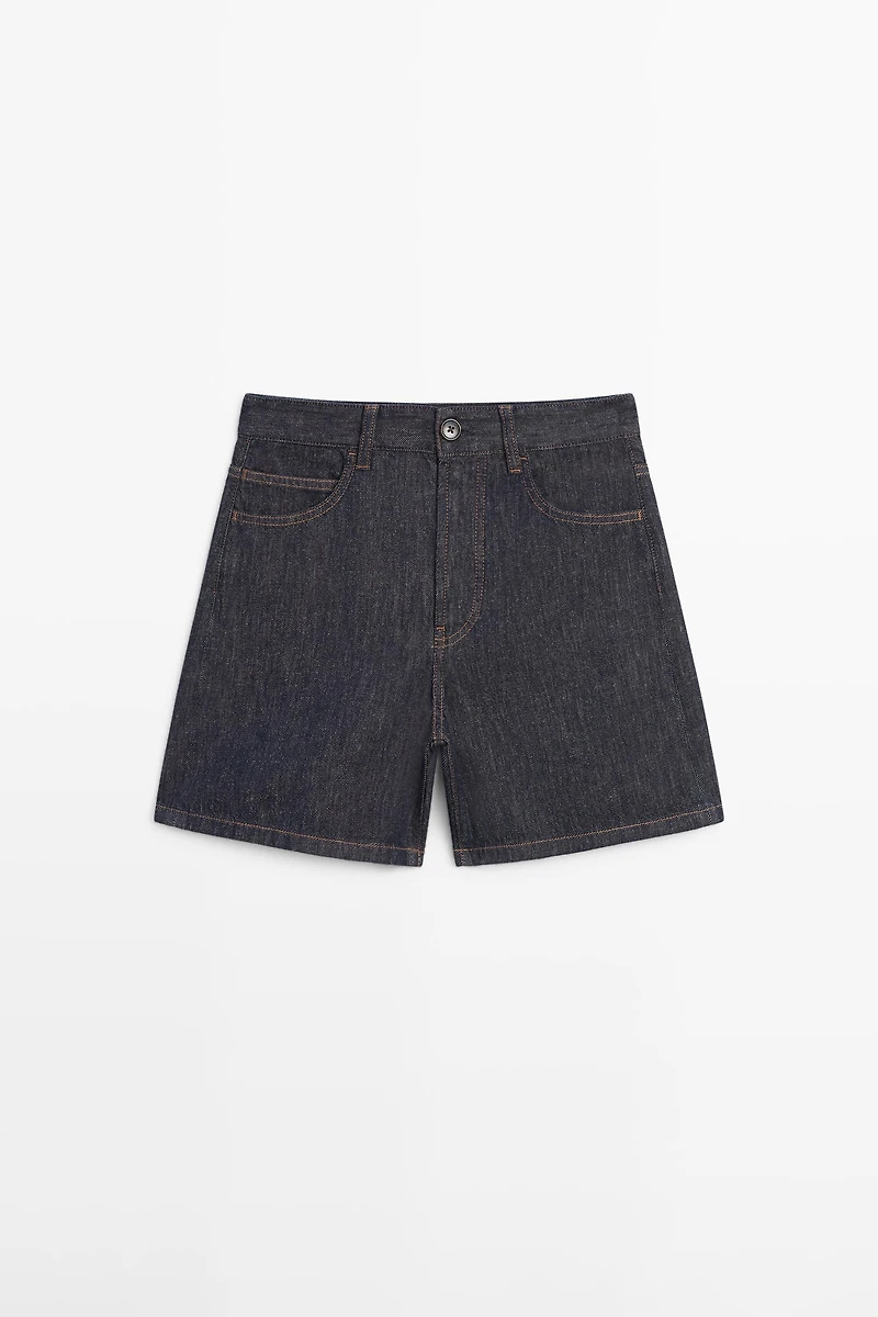 Bermuda en denim taille moyenne total look