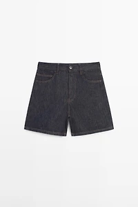 Bermuda en denim taille moyenne total look