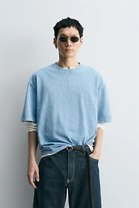 WASHED SLUB TEXTURED T-SHIRT