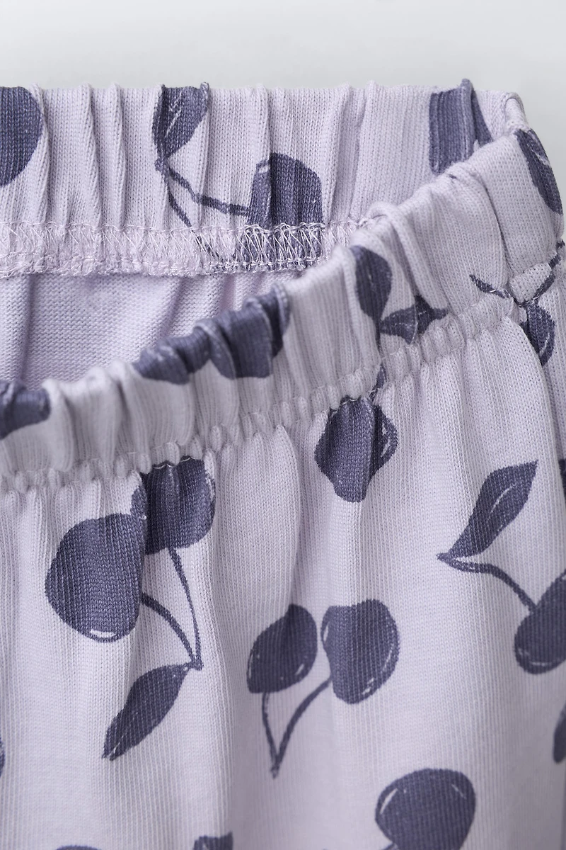 CHERRY T-SHIRT AND BLOOMERS SET
