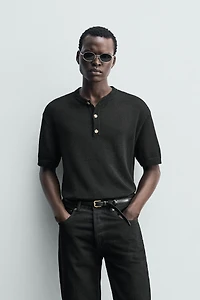 KNIT HENLEY SHIRT