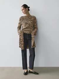 Pull en maille moulinée de coton mélangé