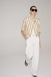 ZW COLLECTION CROPPED STRIPED BLAZER