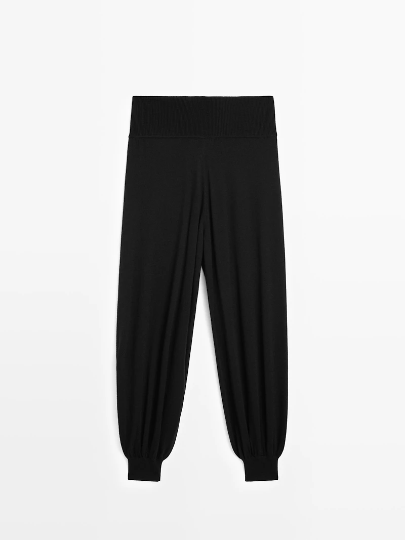 Pantalon bouffant laine en maille