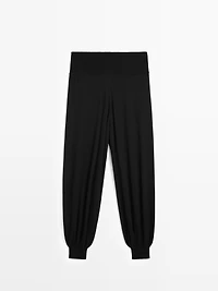 Pantalon bouffant laine en maille