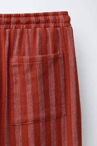 PANTALON RUSTIQUE RAYURES AVEC LIN