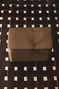 LARGE LEATHER MAKEUP BAG