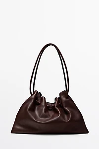 Nappa leather ruffled bag