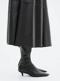 Long flared nappa leather skirt - LIMITED