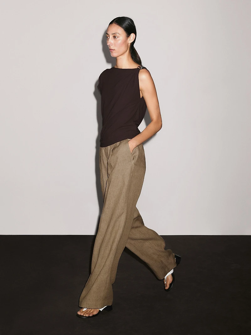 Pantalon fluide 100 % lin