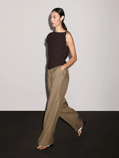 Flowing 100% linen trousers