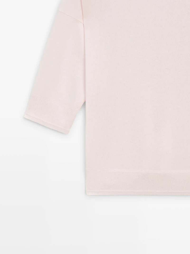 Cotton blend knit sweater