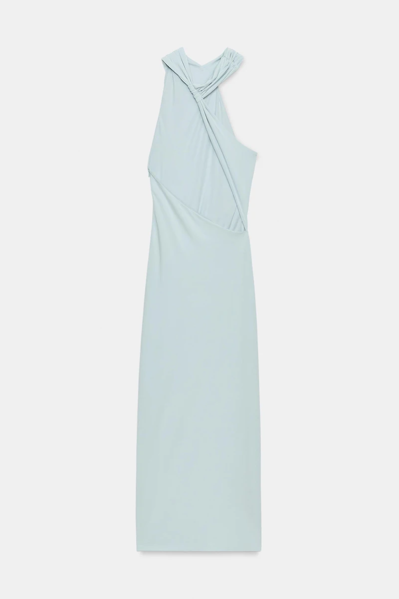 RUCHED HALTER DRESS