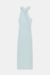 RUCHED HALTER DRESS
