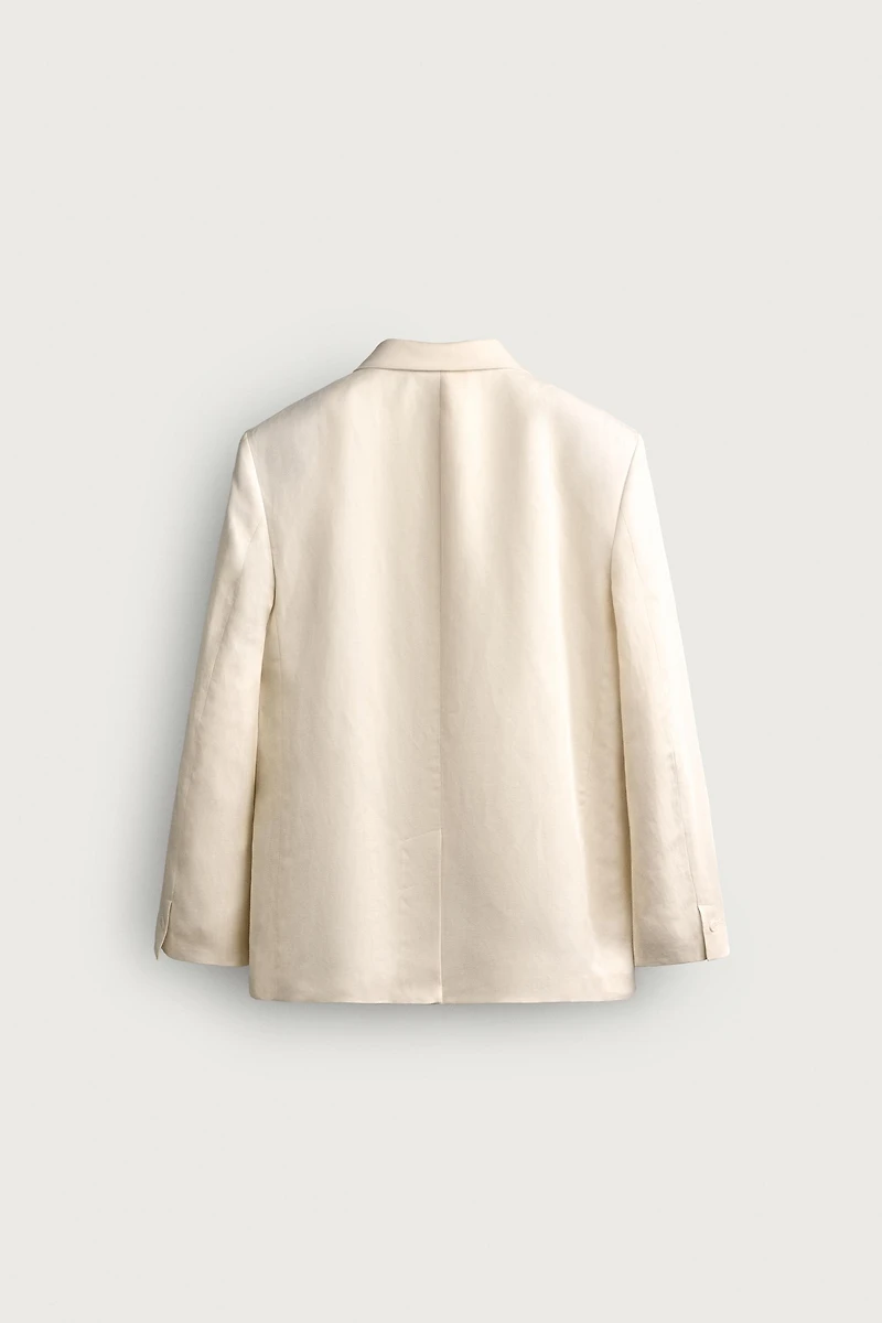 VISCOSE - LINEN DOUBLE-BREASTED BLAZER