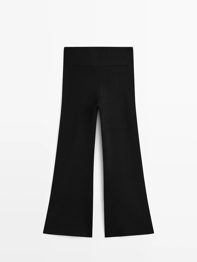 Flared knit trousers